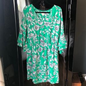 Floral dress with bell sleeves